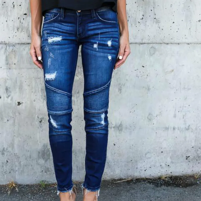 Spring Vintage Skinny Jeans Woman Elastic Moto Biker Denim Pants Trousers Retro Pleated Hole Autumn Jeans
Spring Vintage Skinny Jeans Woman Elastic Moto Biker Denim Pants Trousers Retro Pleated Hole Autumn Jeans