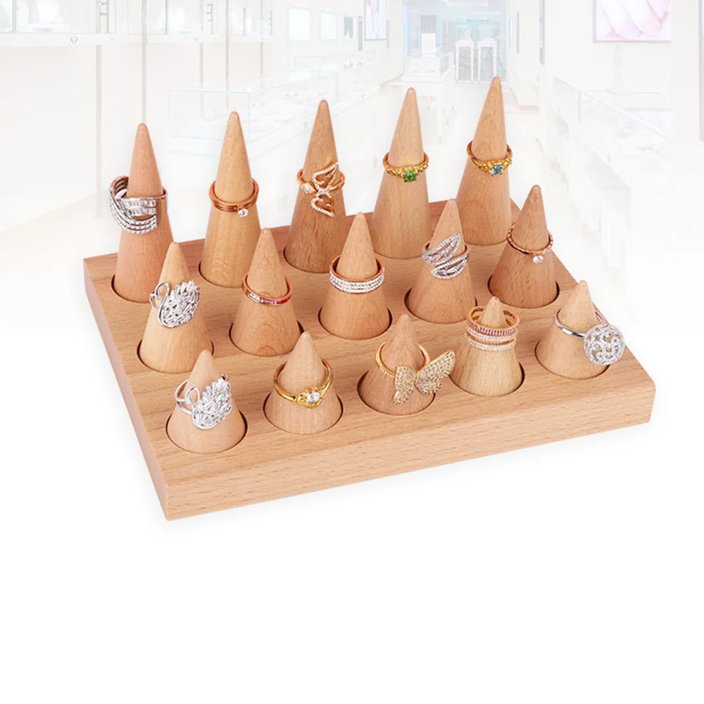Natural Wood Cone Shape Finger Ring Stand Jewelry Display Holder Showcase Display Stands Rings Bracelet Jewelry Tray
Natural Wood Cone Shape Finger Ring Stand Jewelry Display Holder Showcase Display Stands Rings Bracelet Jewelry Tray