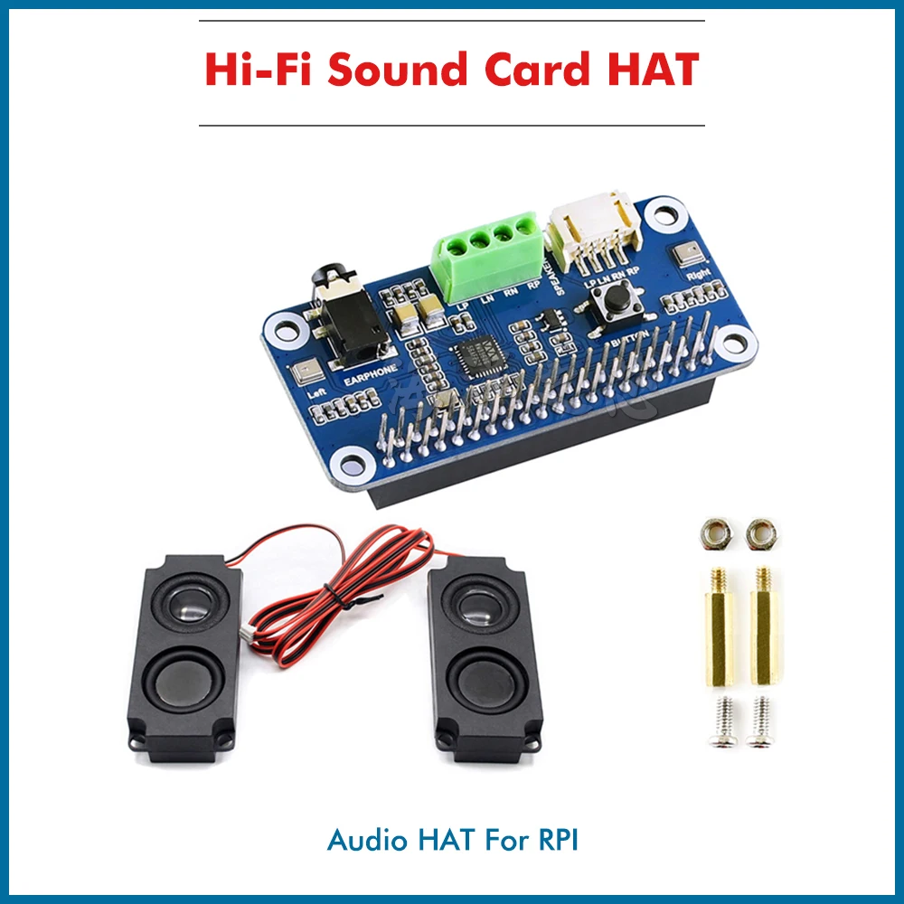 Raspberry Pi 4 hi-fi Sound шляпа "карта" WM8960 поддерживает стереокодирование