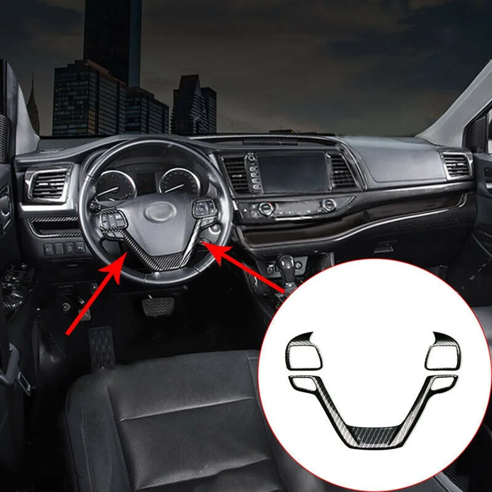 3Pcs Car Carbon Fiber Steering Wheel Decoration Cover Trim Frame Sticker For Toyota Highlander 2015-2019 Car Accessories
3Pcs Car Carbon Fiber Steering Wheel Decoration Cover Trim Frame Sticker For Toyota Highlander 2015-2019 Car Accessories