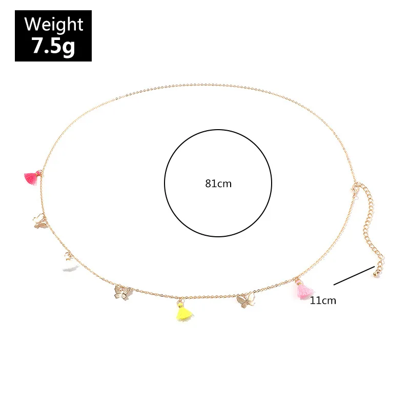 Bohemia Sexy Body chain woman Jewellery Belly Chains Waist chain Butterfly Colorful Tassel Navel Chain Animal Metal Beach Charm
Bohemia Sexy Body chain woman Jewellery Belly Chains Waist chain Butterfly Colorful Tassel Navel Chain Animal Metal Beach Charm