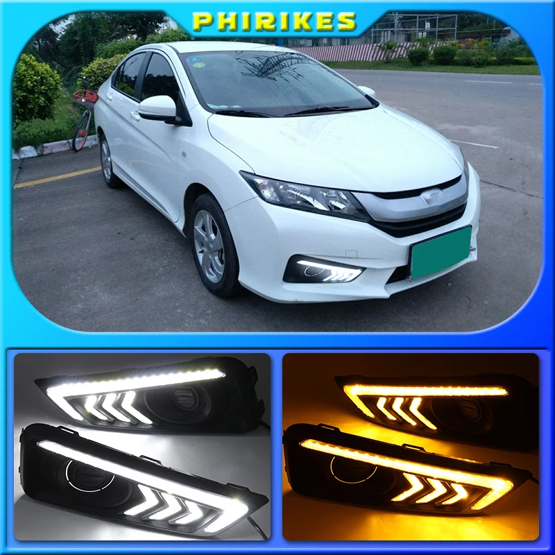 1 Set DRL Daytime Running Lights Daylight 12V ABS Fog Lamp Cover With Turn Yellow Signal Light For Honda City 2015 2016
1 Set DRL Daytime Running Lights Daylight 12V ABS Fog Lamp Cover With Turn Yellow Signal Light For Honda City 2015 2016