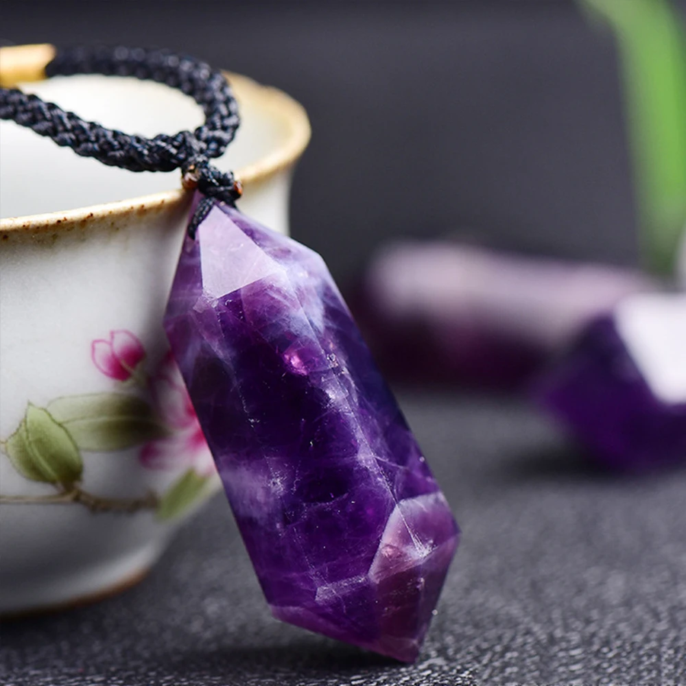 1Pc Natural Dream Amethyst Crystal Points Pendant Double Pointed Hexagonal Energy Generator Lucky Amulet Women Jewelry Gifts
1Pc Natural Dream Amethyst Crystal Points Pendant Double Pointed Hexagonal Energy Generator Lucky Amulet Women Jewelry Gifts