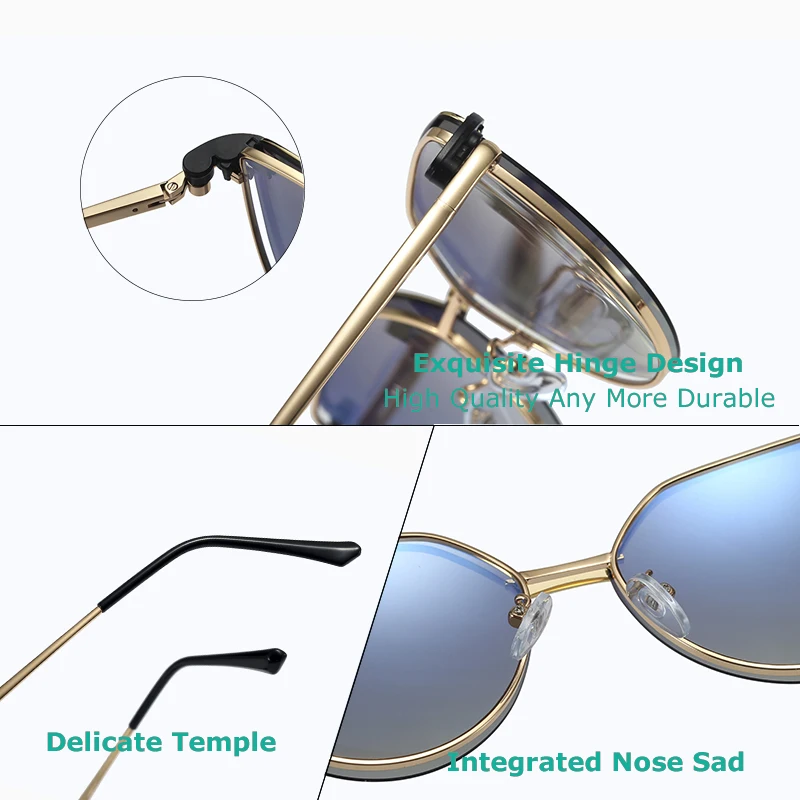 CRIXALIS Cat eye Metal Anti Blue Light Sun Glasses For Women Polarized Flip-on Sunglasses Men Lady UV400 lunette de soleil femme
CRIXALIS Cat eye Metal Anti Blue Light Sun Glasses For Women Polarized Flip-on Sunglasses Men Lady UV400 lunette de soleil femme