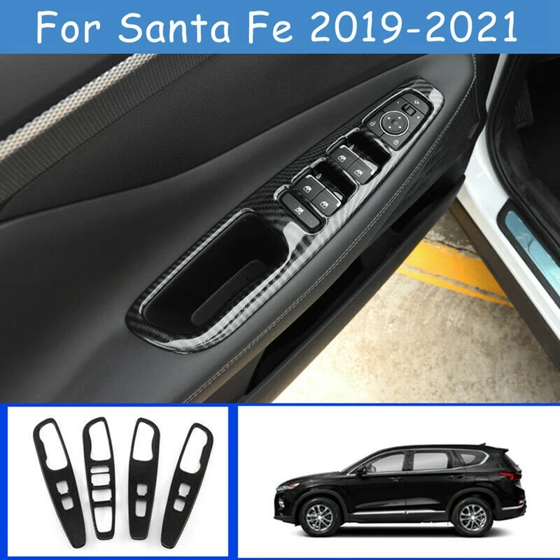 For Hyundai Santa Fe 2019-2021 Carbon Fiber Window Lift Switch Button Panel Cover Trim Interior Door Armrest Decoration
For Hyundai Santa Fe 2019-2021 Carbon Fiber Window Lift Switch Button Panel Cover Trim Interior Door Armrest Decoration