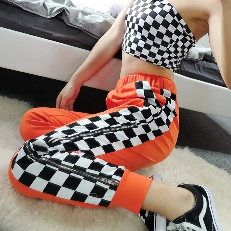 ZOGAA Hip Hop Women Casual Pants Loose Streetwear Black White Grid High Waist Pockets Splicing Trousers Female Zipper Sweatpants
ZOGAA Hip Hop Women Casual Pants Loose Streetwear Black White Grid High Waist Pockets Splicing Trousers Female Zipper Sweatpants