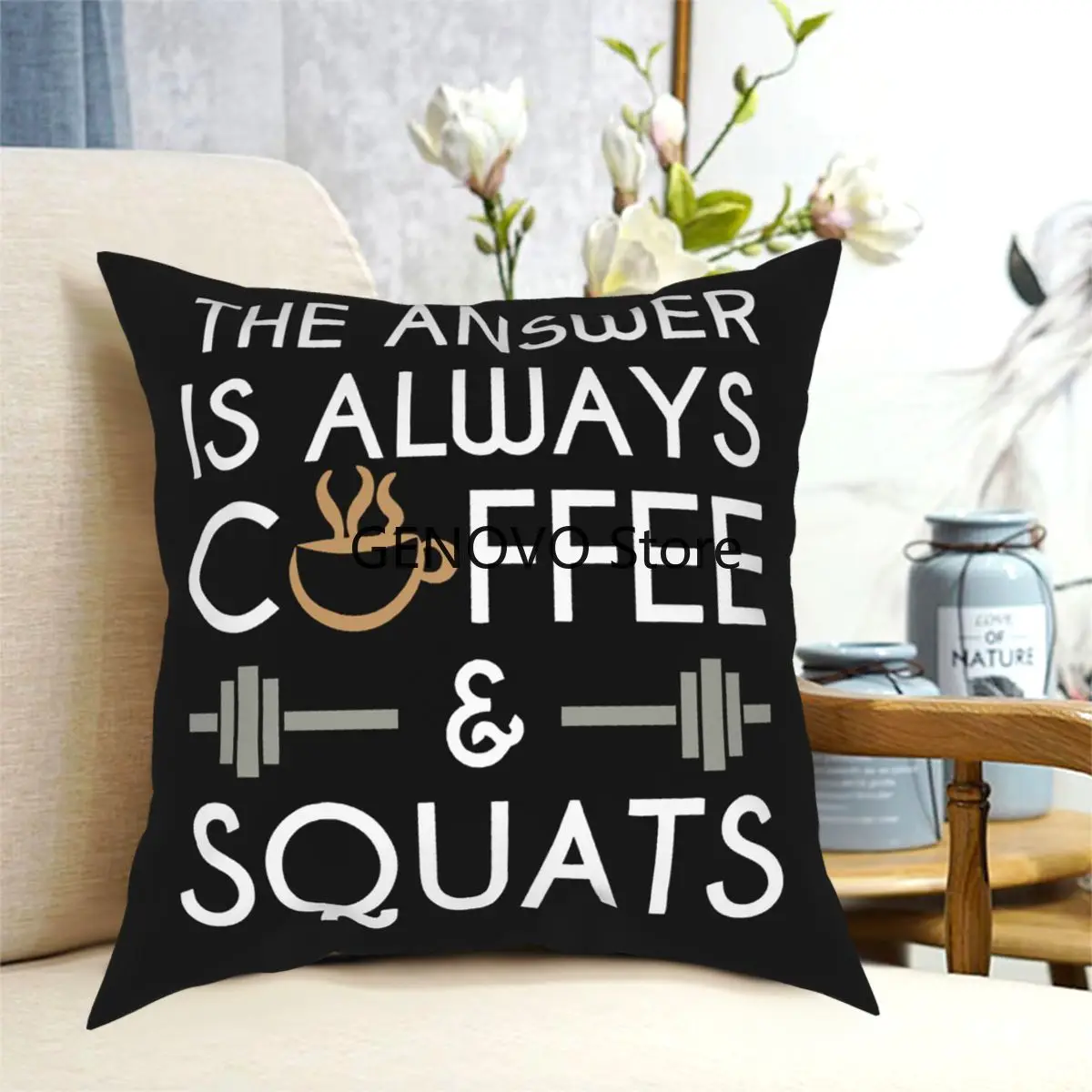 Coffee & Squats Funny Crossfit Square Pillow Case pillows decorative for living room Customized Pillowcover Home Decor 
Coffee & Squats Funny Crossfit Square Pillow Case pillows decorative for living room Customized Pillowcover Home Decor