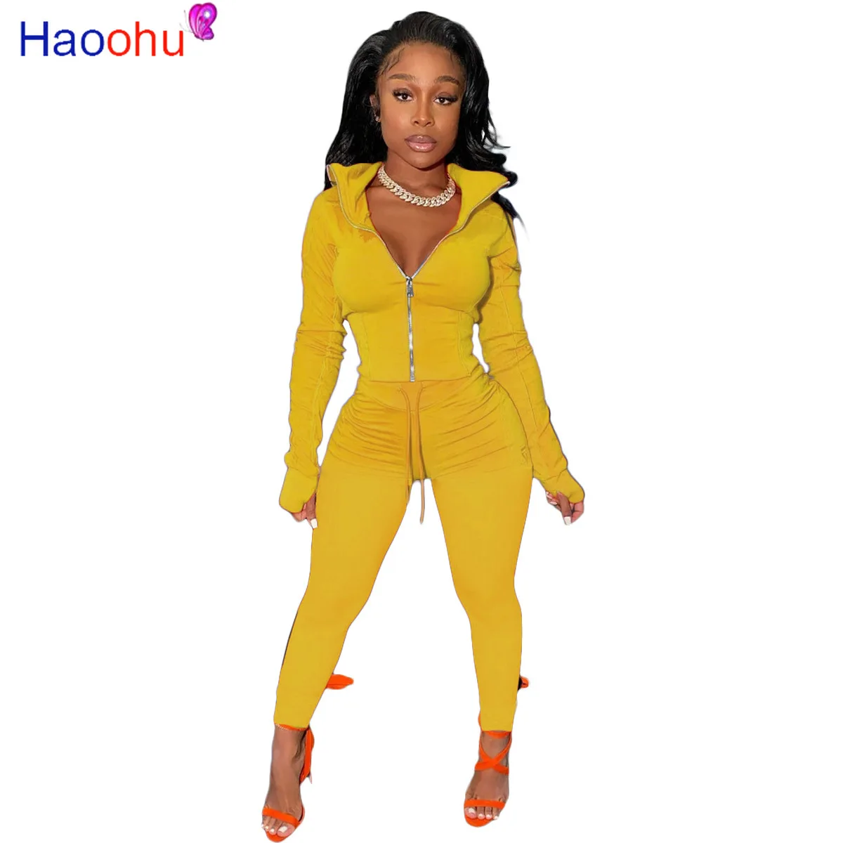 HAOOHU Autumn Winter Sport Women's Set Full Sleeve jacket +Jogger Pants Suits Tracksuit Matching Two Piece Sets Fitness Outfit
HAOOHU Autumn Winter Sport Women's Set Full Sleeve jacket +Jogger Pants Suits Tracksuit Matching Two Piece Sets Fitness Outfit