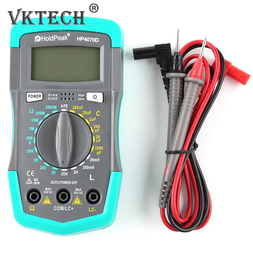 HoldPeak HP4070D Digital Multimeter Mini Resistance Capacitance Tester Portable Ohm Resistance Capacitance Inductance Tester
HoldPeak HP4070D Digital Multimeter Mini Resistance Capacitance Tester Portable Ohm Resistance Capacitance Inductance Tester