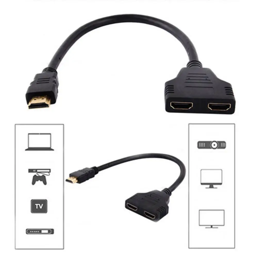 2 порта HDMI-совместимый со штекером 1080P на 2 гнезда 1 в 2 разветвитель Кабельный адаптер конвертер
2 порта HDMI-совместимый со штекером 1080P на 2 гнезда 1 в 2 разветвитель Кабельный адаптер конвертер