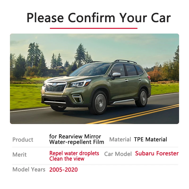 Full Cover Anti Fog Film Rearview Mirror for Subaru Forester 2005~2020 SG SH SJ SK 2008 2012 2013 2015 2018 2019 Car Accessories
Full Cover Anti Fog Film Rearview Mirror for Subaru Forester 2005~2020 SG SH SJ SK 2008 2012 2013 2015 2018 2019 Car Accessories
