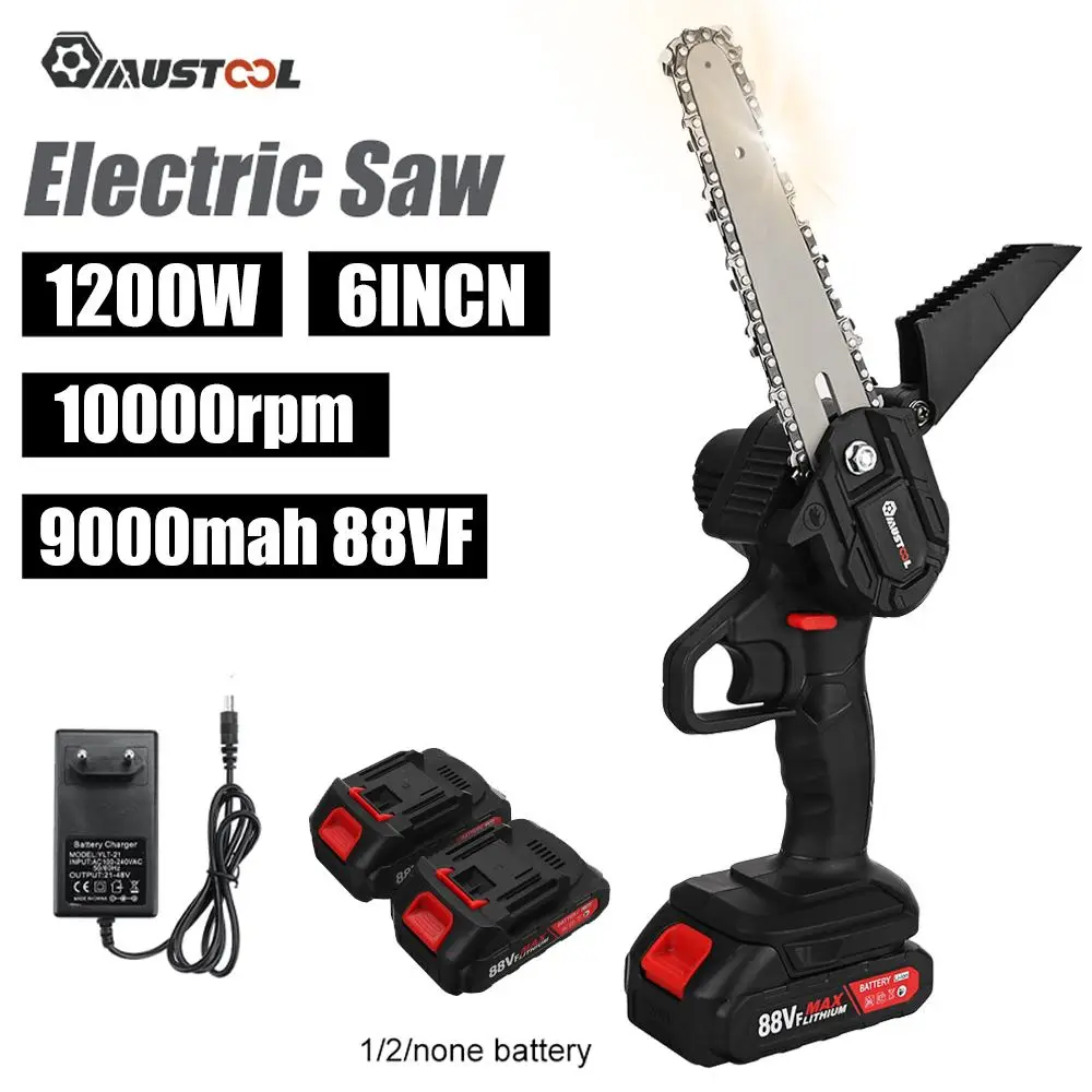 MUSTOOL 1200W 6 Inch Mini Electric Chain Saw Rechargeable Pruning Garden Logging Saw Woodworking Tool Wood Cutter for Makita 18V
MUSTOOL 1200W 6 Inch Mini Electric Chain Saw Rechargeable Pruning Garden Logging Saw Woodworking Tool Wood Cutter for Makita 18V
