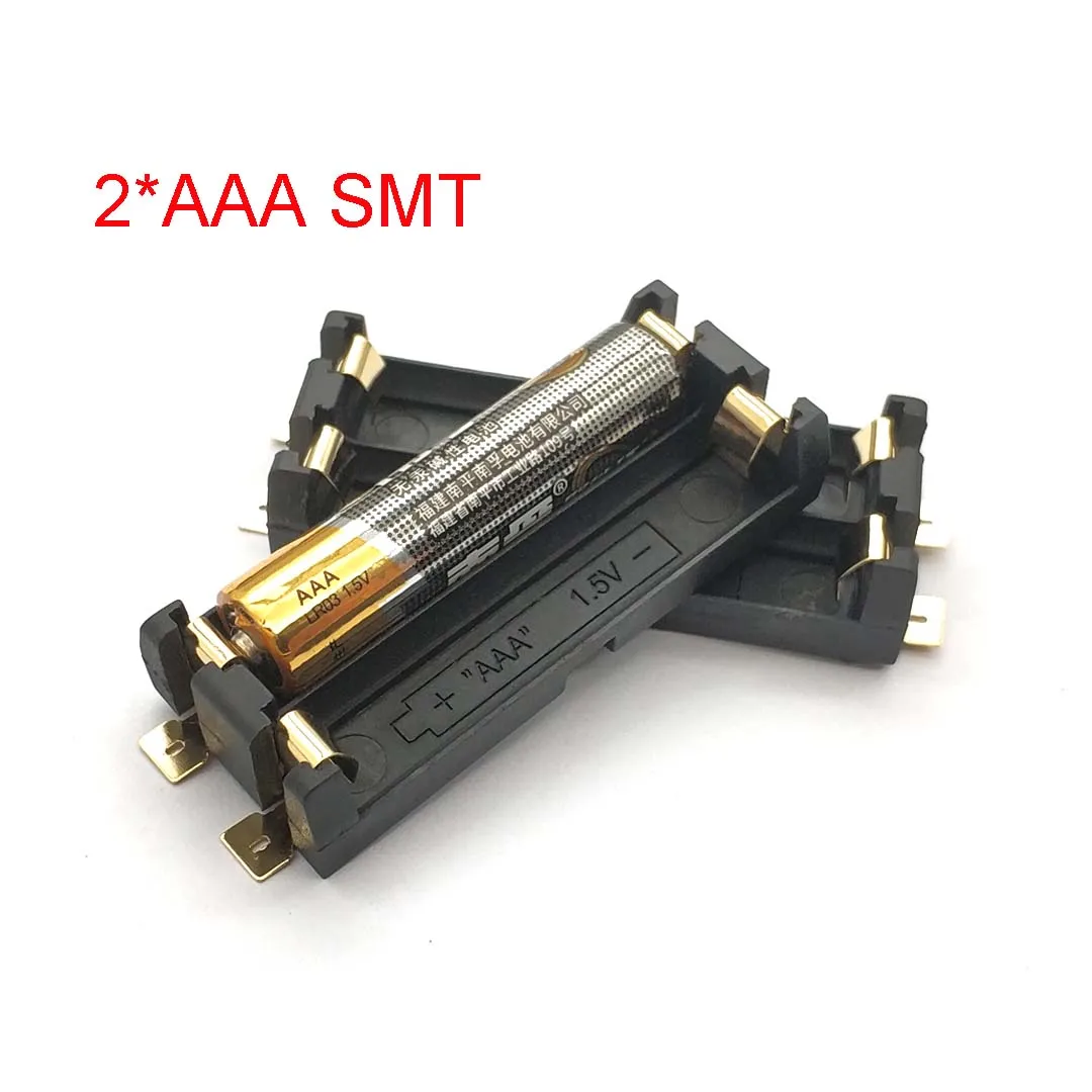 2 AAA Battery Holder SMD SMT High Quality Battery Box with Bronze Pins TBH-3A-2A-SMT
2 AAA Battery Holder SMD SMT High Quality Battery Box with Bronze Pins TBH-3A-2A-SMT