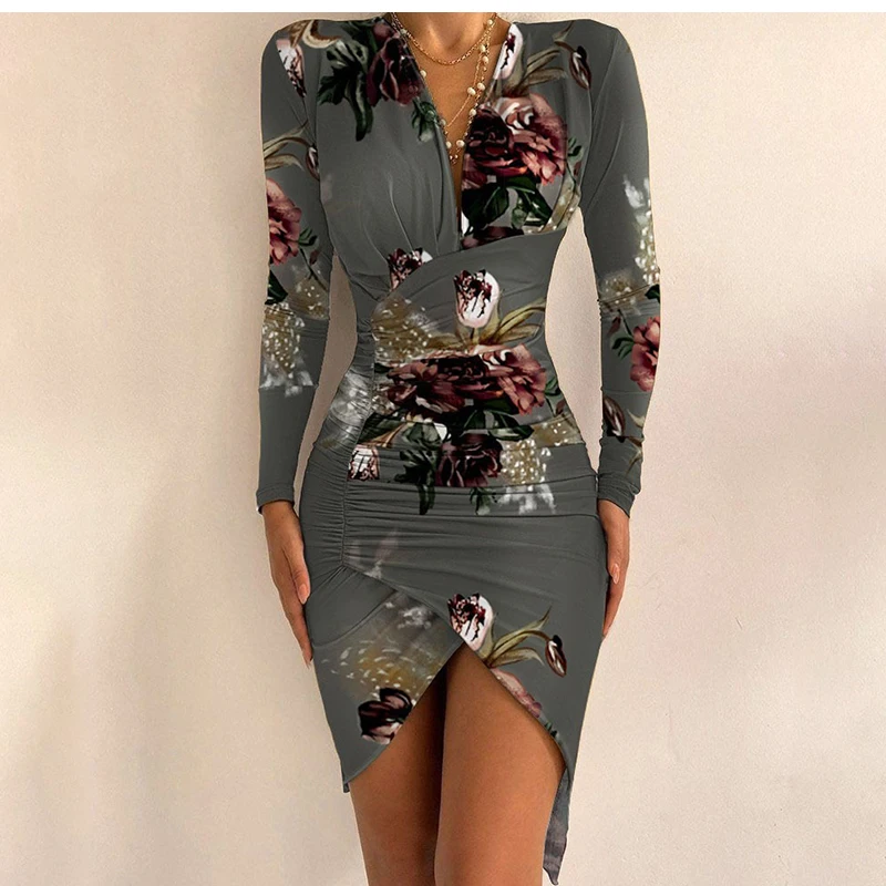 Женское Повседневное платье с V-образным вырезом, черное облегающее платье со складками, весна-осень
Женское Повседневное платье с V-образным вырезом, черное облегающее платье со складками, весна-осень