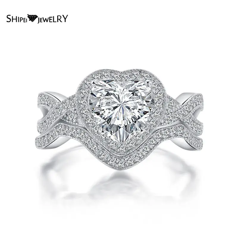 Shipei 100% 925 Sterling Silver Heart Created Moissanite Diamonds Gemstone Wedding Party Luxury Ring For Women Fine Jewelry Gift
Shipei 100% 925 Sterling Silver Heart Created Moissanite Diamonds Gemstone Wedding Party Luxury Ring For Women Fine Jewelry Gift