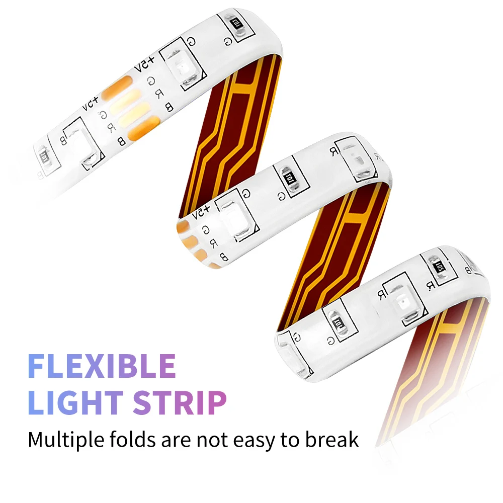 Светодиодная лента SMD2835 RGB с USB гибкая неоновая LED полоска для телевизора 50 см 1 м 2 3