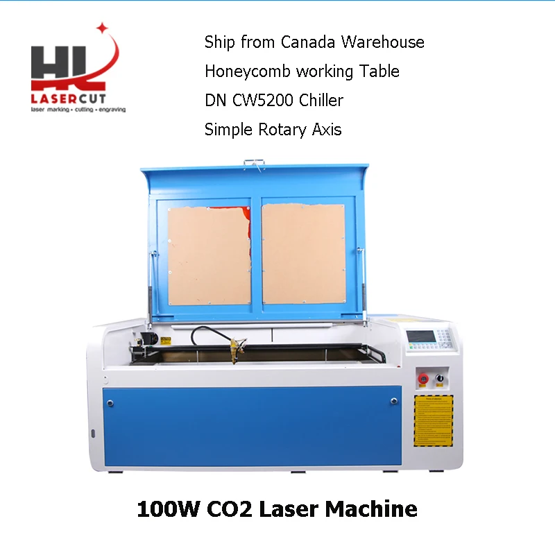 No Tax Reci 100W Laser Cutting Engraving Machine Ruida 1000*600 Work Size CW5200 Chiller | Инструменты