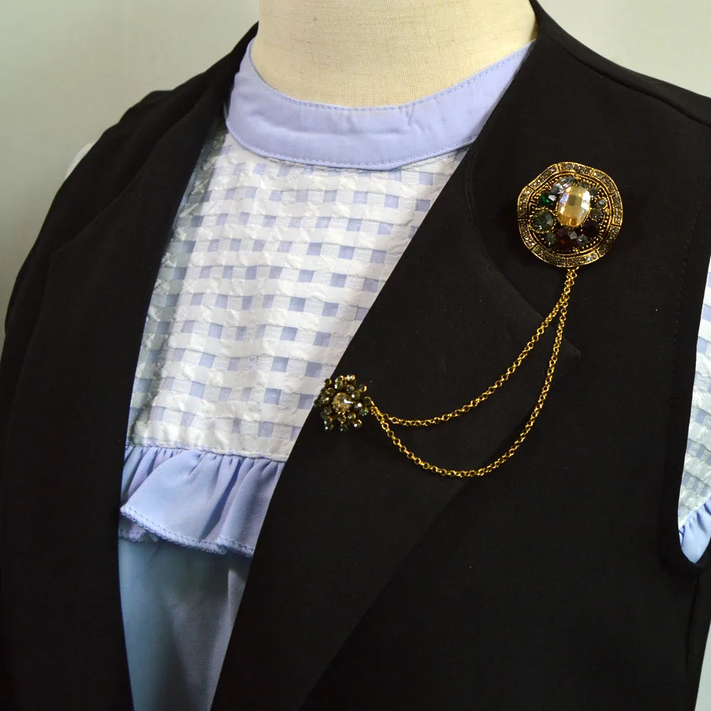 Young Tulip Vintage Crystal Double Corsage Needle Chain Collar Gold Tassels Women Brooch Fashion Rhinestone Accessories Jewelry
Young Tulip Vintage Crystal Double Corsage Needle Chain Collar Gold Tassels Women Brooch Fashion Rhinestone Accessories Jewelry