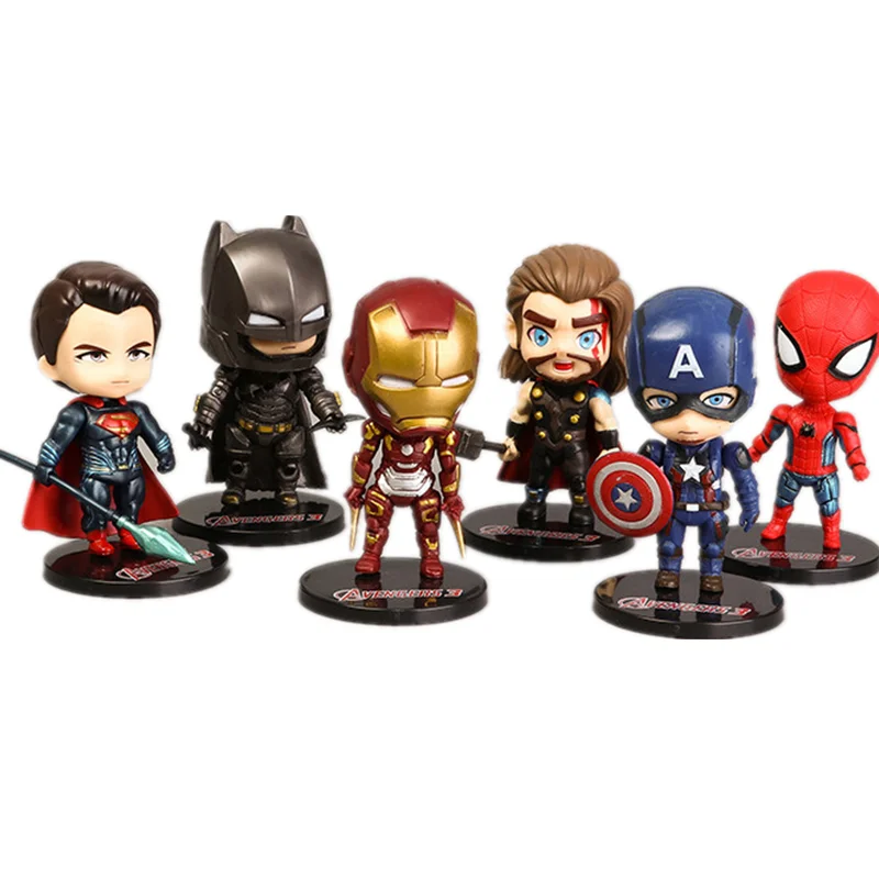 6 Models, Marvel Heroes, Avengers, Iron Man, Spiderman, Captain America, Cake Decorations, 9CM Children's Toys
6 Models, Marvel Heroes, Avengers, Iron Man, Spiderman, Captain America, Cake Decorations, 9CM Children's Toys