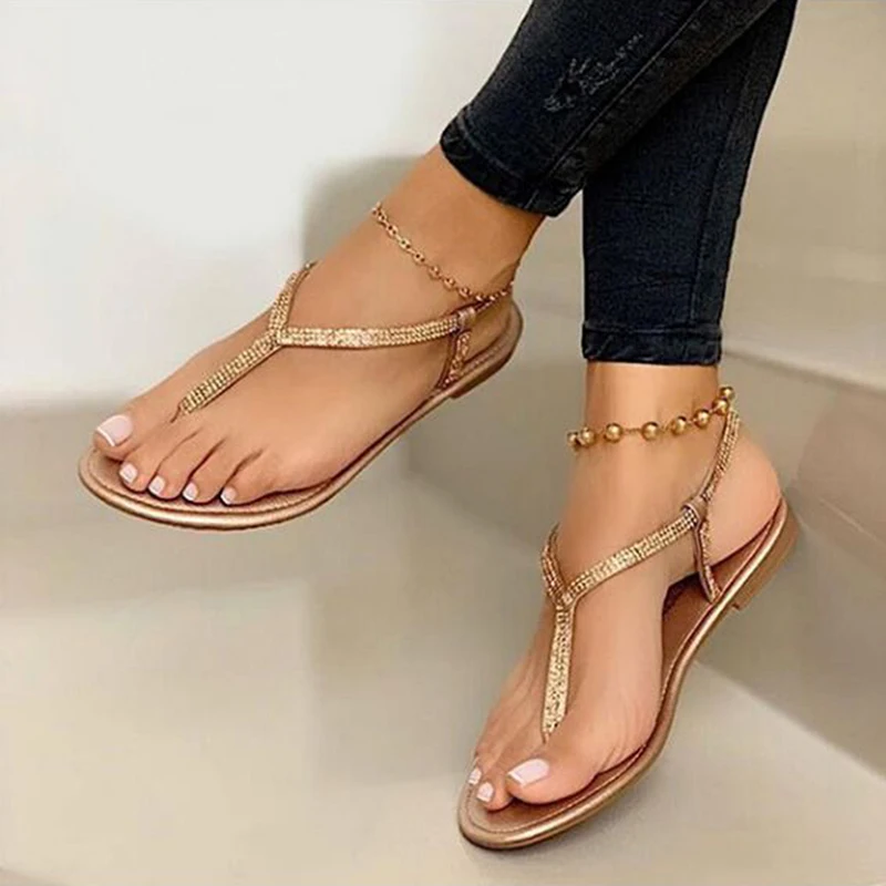 Women's Shoes Summer New Rhinestone Flat Shoes Clip T-type Strap Roman Shoes Low Flat Sandals Women Plastic Sandals Beach
Women's Shoes Summer New Rhinestone Flat Shoes Clip T-type Strap Roman Shoes Low Flat Sandals Women Plastic Sandals Beach