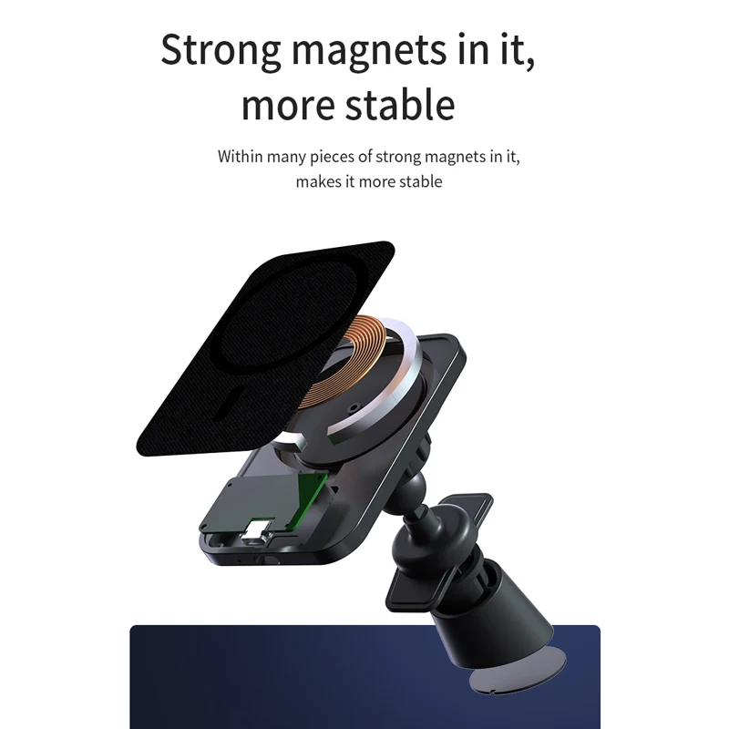 15W Magnetic Car Charger Mount For iPhone 12 Pro Max 12 Mini Magsafe Fast Wireless Charging 2 In 1 Air Vent Phone Holder Stand
15W Magnetic Car Charger Mount For iPhone 12 Pro Max 12 Mini Magsafe Fast Wireless Charging 2 In 1 Air Vent Phone Holder Stand