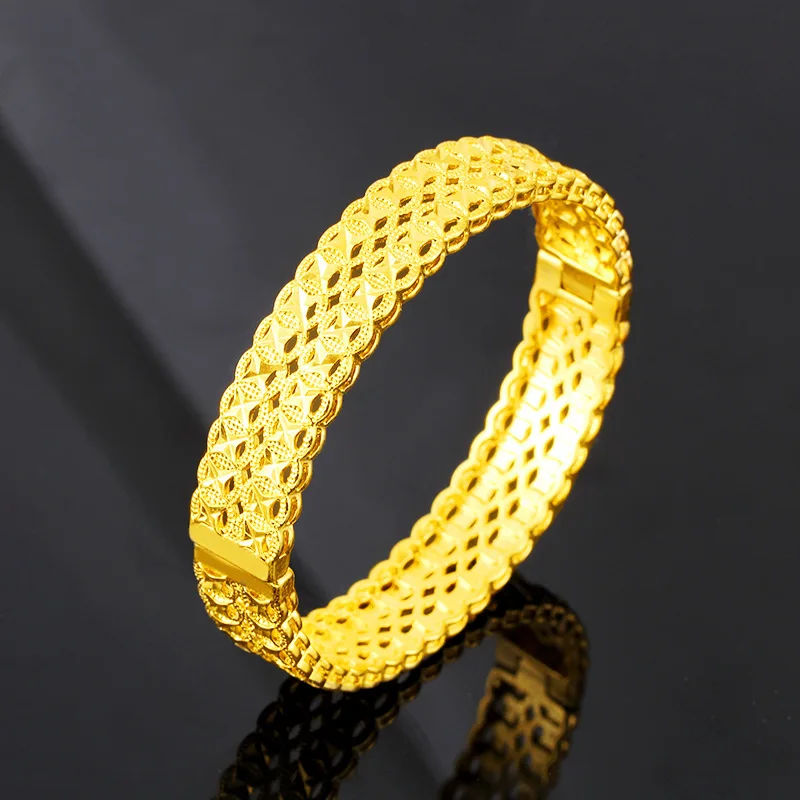 Classic 18K Yellow Gold Plated Bracelets Bangle for Women Men Wide Hand Chain Bridal Bridegroom Wedding Engagment Fine Jewelry
Classic 18K Yellow Gold Plated Bracelets Bangle for Women Men Wide Hand Chain Bridal Bridegroom Wedding Engagment Fine Jewelry