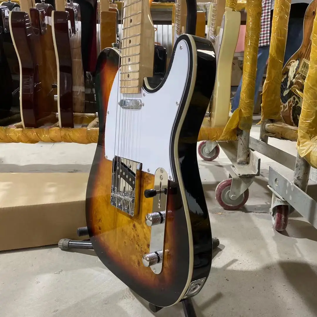 TELE Electric Guitar Burl Maple Top Maple Fingerboard Chrom Hardware Free Shipping High Quality Guitarar
TELE Electric Guitar Burl Maple Top Maple Fingerboard Chrom Hardware Free Shipping High Quality Guitarar