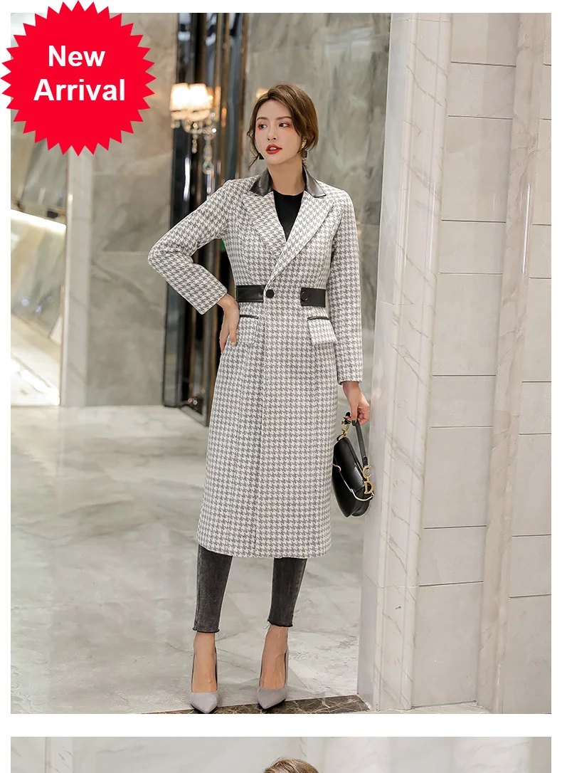 Gray and white plaid woolen coat for women, mid-length, small, 2020 Autumn New elegant popular woolen coat
Gray and white plaid woolen coat for women, mid-length, small, 2020 Autumn New elegant popular woolen coat
