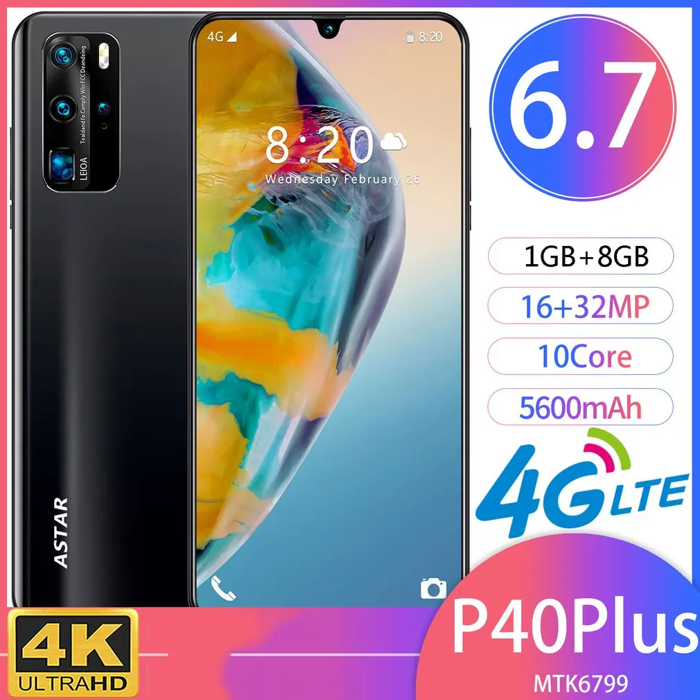 P40 Plus 6.7-Inch Cross-Border Mobile Phone New Hot Style 2+16 P40 Plus Smartphone-Runs 1Gb Ram+8Gb Rom
P40 Plus 6.7-Inch Cross-Border Mobile Phone New Hot Style 2+16 P40 Plus Smartphone-Runs 1Gb Ram+8Gb Rom