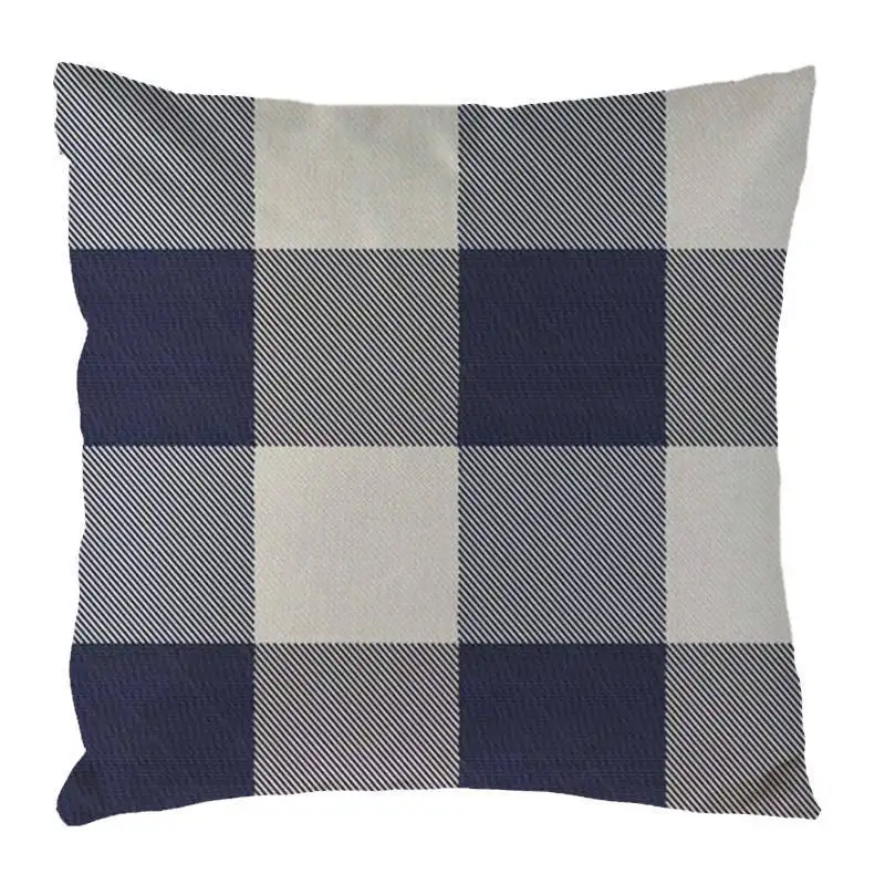 

45cm*45cm Farmhouse Buffalo Check Plaid Throw Pillow Covers Cushion Case Cotton Linen easter pillow Blue pillows decorative 1730