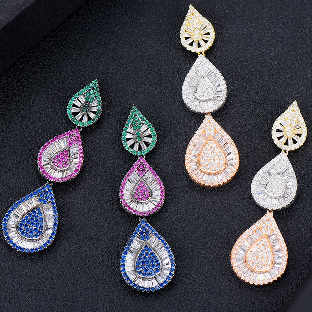 High Quality DUBAI Trend Waterdrop Earrings for Women Fine Bridal Wedding Party Occasion Shiny Cubic Zircon Jewelry
High Quality DUBAI Trend Waterdrop Earrings for Women Fine Bridal Wedding Party Occasion Shiny Cubic Zircon Jewelry