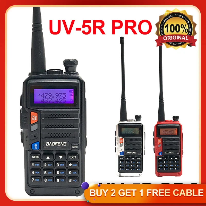 

Портативная трехдиапазонная рация Baofeng UV-5R Pro 8 Вт, портативная двухсторонняя рация uv 5r, Любительский радиоприемник, FM-приемопередатчик