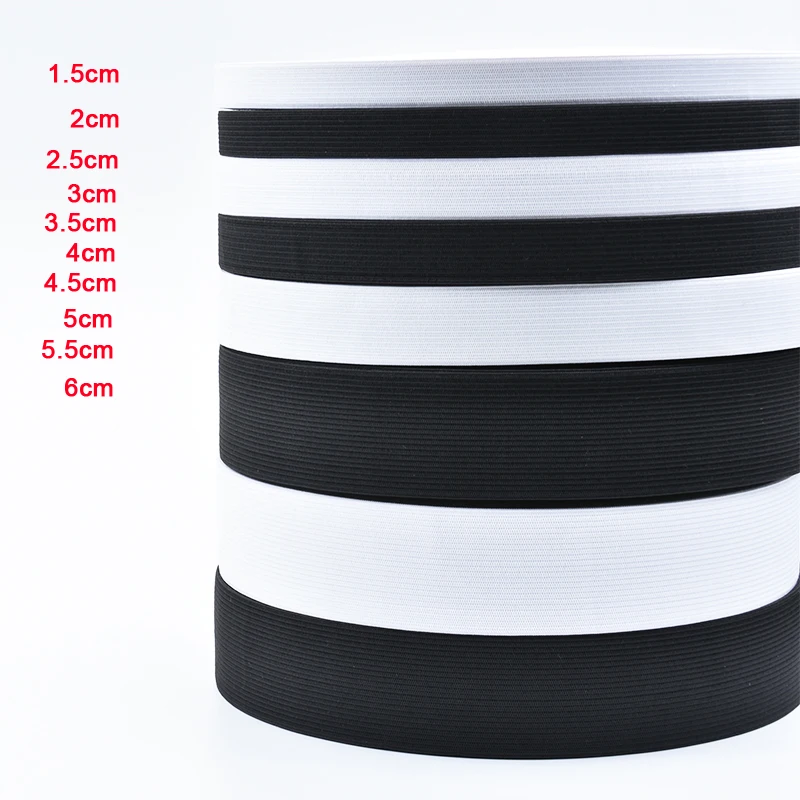 Elastic Bands Wholesale 40Y/roll 1.5/2/3/4/5cm Polyester White Black Elastic Bands for Clothes Garment Sewing Accessories
Elastic Bands Wholesale 40Y/roll 1.5/2/3/4/5cm Polyester White Black Elastic Bands for Clothes Garment Sewing Accessories
