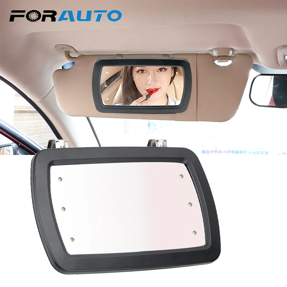 Автомобильное солнцезащитное зеркало FORAUTO с шестью светодиодный ными лампами