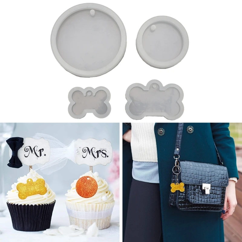4 Pcs Dog Bone Shaped Silicone Mold Set Round Keychain Epoxy Resin Mould Dog Tag Pendant Casting Mold DIY Crafts Jewelry
4 Pcs Dog Bone Shaped Silicone Mold Set Round Keychain Epoxy Resin Mould Dog Tag Pendant Casting Mold DIY Crafts Jewelry