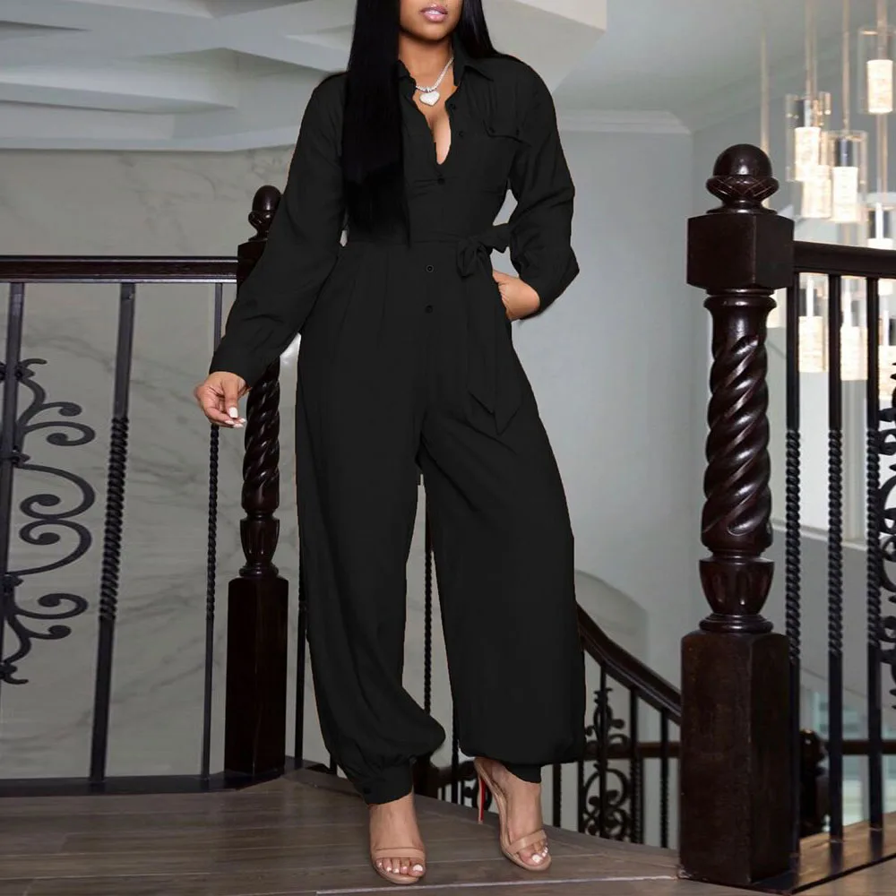 Black Autumn 2021 New Women Fashion Long Sleeve Jumpsuit Loose Solid Color Distressed Jumpsuit Lady Casual One Piece Clothing
Black Autumn 2021 New Women Fashion Long Sleeve Jumpsuit Loose Solid Color Distressed Jumpsuit Lady Casual One Piece Clothing