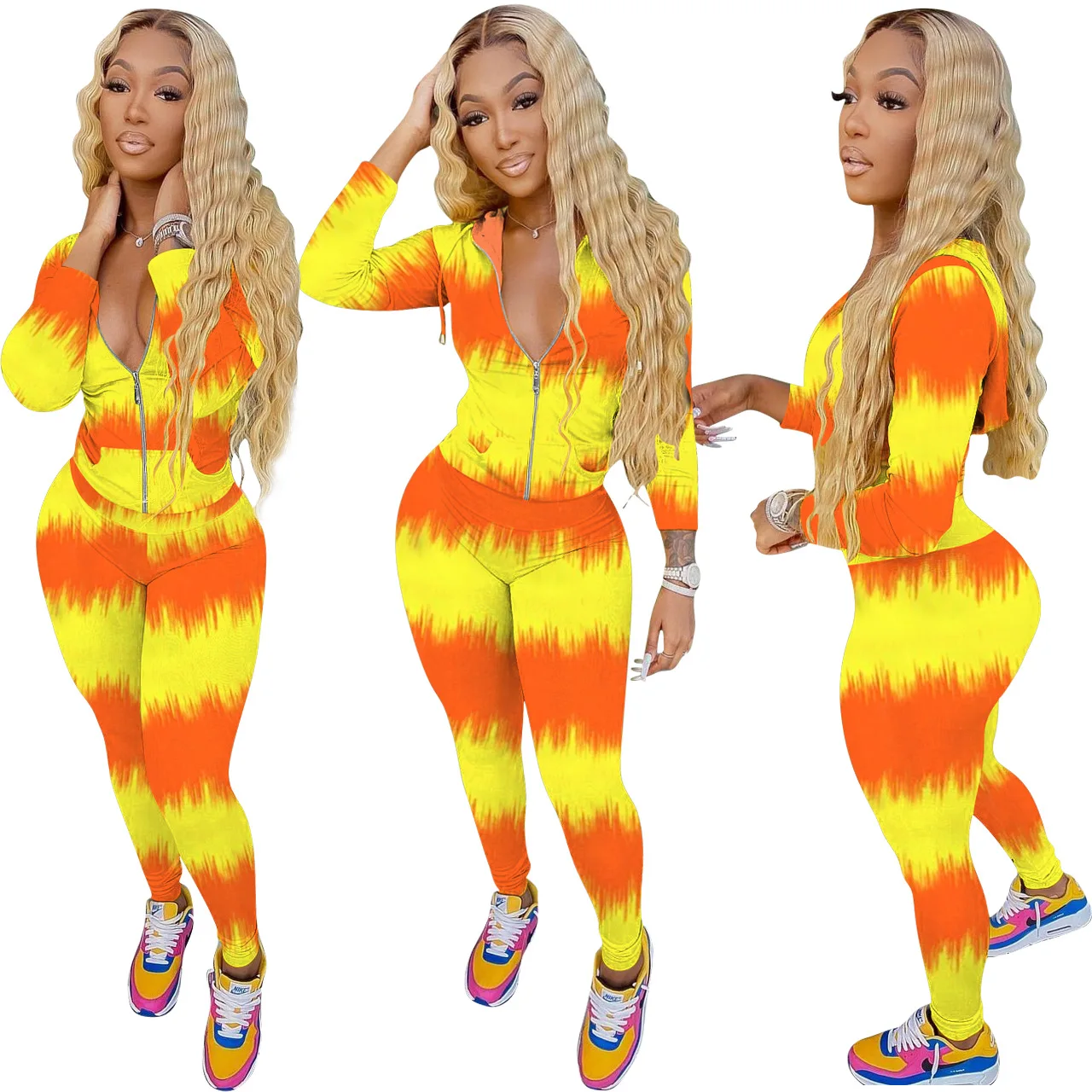 S-2xl Sets Women Fall Stylish Female Casual Long Sleeve Outfit Hooded Zipper Coat Long Pant Fashion Print Wholesale Dropshipping
S-2xl Sets Women Fall Stylish Female Casual Long Sleeve Outfit Hooded Zipper Coat Long Pant Fashion Print Wholesale Dropshipping