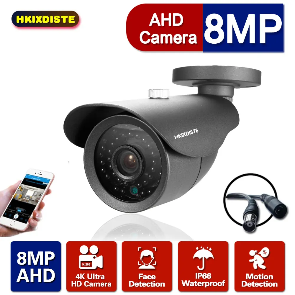 8MP AHD Camera Surveillance AHD Security CCTV Analog Camera High Resolution IR Cameras Black White Bullet Outdoor Video Cameras
8MP AHD Camera Surveillance AHD Security CCTV Analog Camera High Resolution IR Cameras Black White Bullet Outdoor Video Cameras