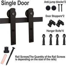 4-16FT I-Shaped Heavy Duty Sliding Barn Door Track Kit Slide Smoothly Quietly Carbon Steel Track Kit for Single Door Hardware