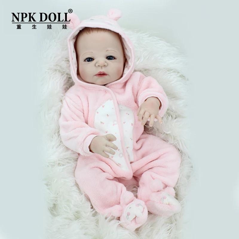 NPKDOLL Реборн-кукла 22 дюйма полный виниловый, жизненно-подобная, игрушка для детей, фальшивый младенец, образовательная игрушка для купания, игровой партнер для детей.