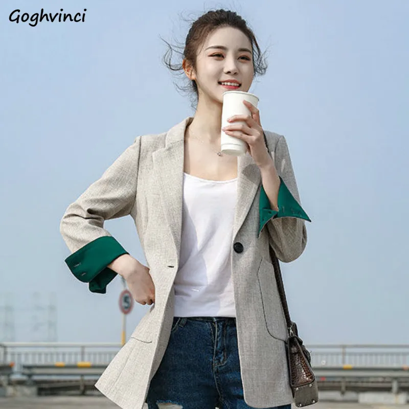 Blazers Women Leisure British-style Trendy Slim All-match Simple Korean Suit-tops Female Single-button Retro Daily Street-wear
Blazers Women Leisure British-style Trendy Slim All-match Simple Korean Suit-tops Female Single-button Retro Daily Street-wear