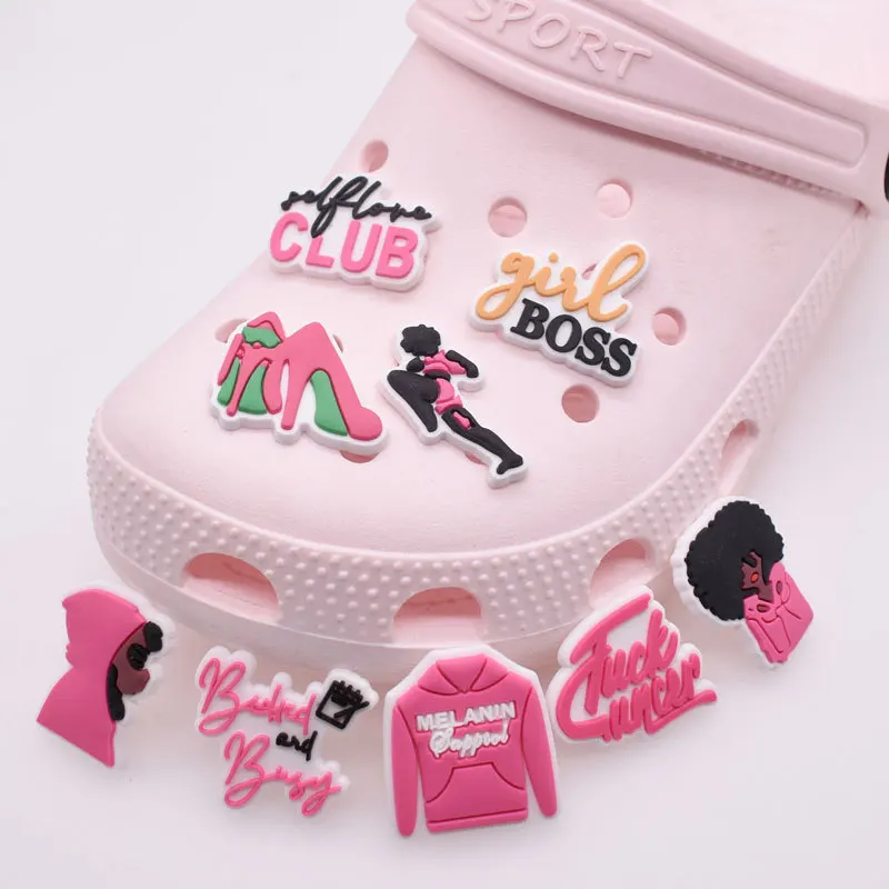 Hot 1pc Pink black Girl Shoe Charms Buckle PVC For Croc jibz Clogs Garden Shoe Girl Boss Decoration Accessorie Girls Party Gifts
Hot 1pc Pink black Girl Shoe Charms Buckle PVC For Croc jibz Clogs Garden Shoe Girl Boss Decoration Accessorie Girls Party Gifts