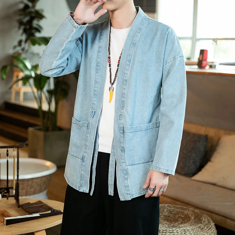 Традиционный джинсовый тренчкот, весна, раньше, халат в китайском стиле, мужская куртка, китайский костюм Тан, простой Молодежный кардиган 
Традиционный джинсовый тренчкот, весна, раньше, халат в китайском стиле, мужская куртка, китайский костюм Тан, простой Молодежный кардиган