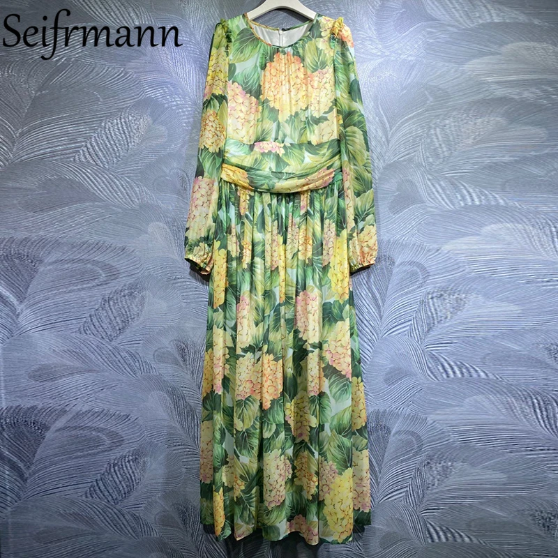 Seifrmann New 2021 Autumn Women Fashion Designer Maxi Dress High Waist Floral Print Lantern Sleeve Elegant Long Dresses Vestidos
Seifrmann New 2021 Autumn Women Fashion Designer Maxi Dress High Waist Floral Print Lantern Sleeve Elegant Long Dresses Vestidos
