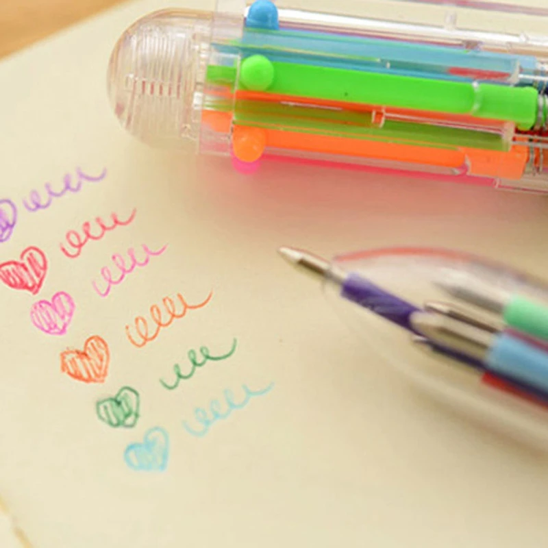 Vividcraft 4pcs/lot 6 in 1 Multicolor Rainbow Ballpoint Ball Transparent Point Pen Ballpoint Kawaii Stationery Students D1T9
Vividcraft 4pcs/lot 6 in 1 Multicolor Rainbow Ballpoint Ball Transparent Point Pen Ballpoint Kawaii Stationery Students D1T9