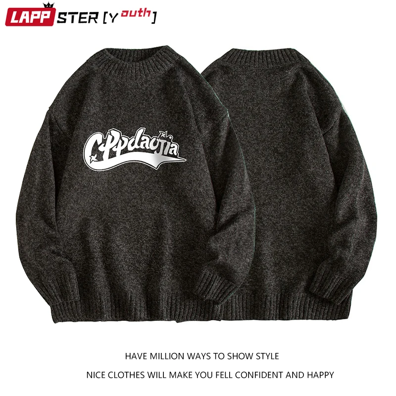 LAPPSTER-Youth Men Long Sleeve O-neck Black Sweaters 2023 Mens Letter Harajuku Fashion Pullovers Man Streetwear Knitted Sweater
LAPPSTER-Youth Men Long Sleeve O-neck Black Sweaters 2023 Mens Letter Harajuku Fashion Pullovers Man Streetwear Knitted Sweater