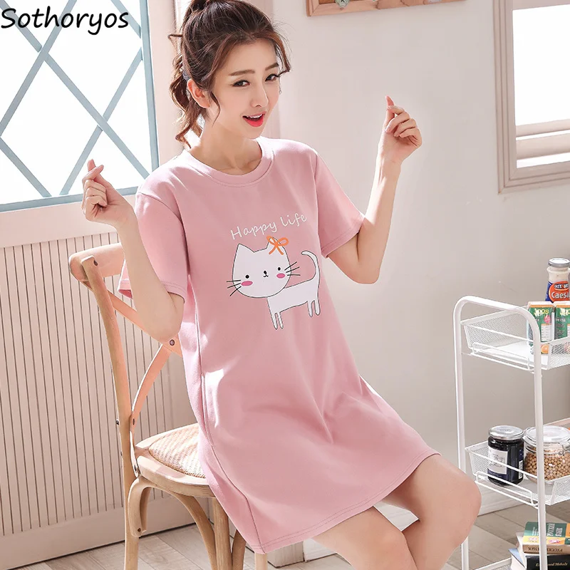 Women Short Sleeve Nightgowns Loose Casual Soft Sleepwear O-neck Plus Size M-3XL Nightdress Summer Printed Home Lounge Wear New
Women Short Sleeve Nightgowns Loose Casual Soft Sleepwear O-neck Plus Size M-3XL Nightdress Summer Printed Home Lounge Wear New