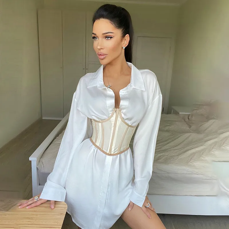 Women Elegant Solid Buttons Party Dress Office Lady Turn-Down Collar Shirt Dress Casual High Waist Mini Short Dress Vestidos 
Women Elegant Solid Buttons Party Dress Office Lady Turn-Down Collar Shirt Dress Casual High Waist Mini Short Dress Vestidos