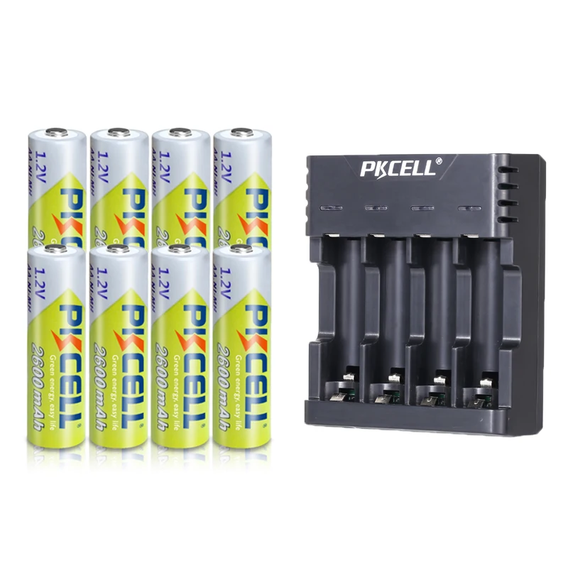 8pcs PKCELL Battery NIMH AA 2600Mah 1.2V 2A Ni-Mh AA Rechargeable Batteries pack with NIMH charger for 1-4pcs AA/AAA battery
8pcs PKCELL Battery NIMH AA 2600Mah 1.2V 2A Ni-Mh AA Rechargeable Batteries pack with NIMH charger for 1-4pcs AA/AAA battery