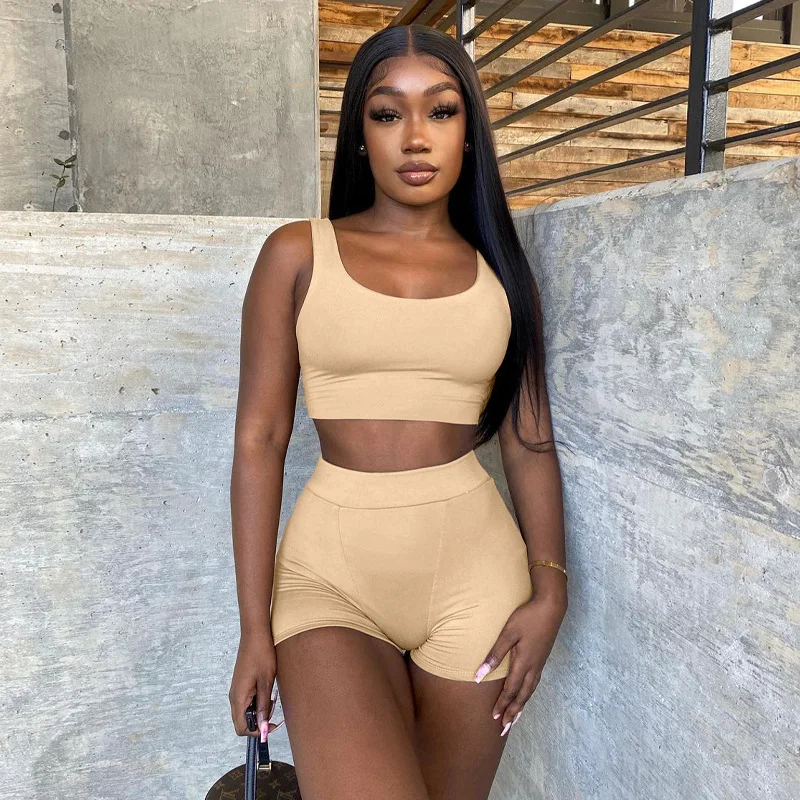 ANGEL 2021 Women Solid Sporty Two Pieces Tank Crop Top Biker Shorts Set Summer Bodycon Tracksuit Shorts Female Outfit AG32066
ANGEL 2021 Women Solid Sporty Two Pieces Tank Crop Top Biker Shorts Set Summer Bodycon Tracksuit Shorts Female Outfit AG32066